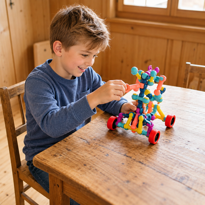 Educational DIY Building Set with Movable Joints