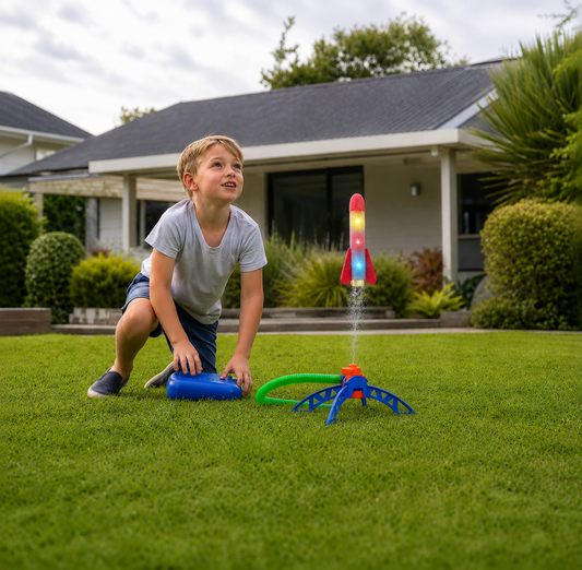 Kids Rocket Launcher with Foot Pump – Lightning Air-Powered Outdoor Toy