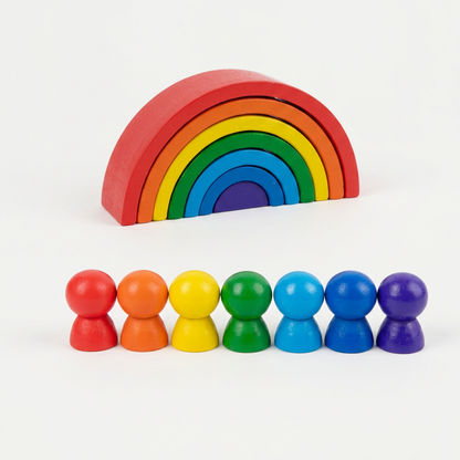 Montessori Colored Wooden Building Blocks