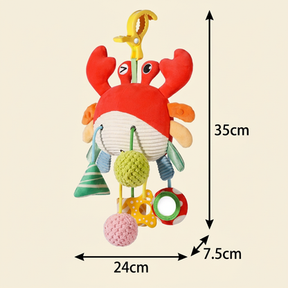 Crab Activity Toy with Pull Cord, Rattle & Teether for Babies