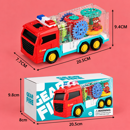 Interactive Fire Truck Toy with Colorful Moving Gears