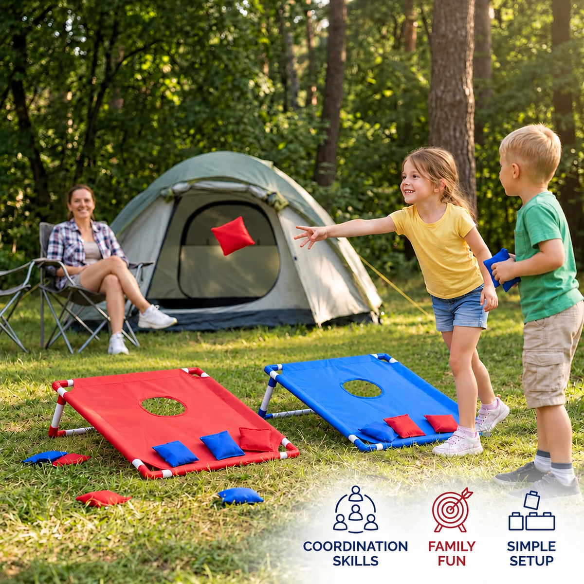 Indoor & Outdoor Two-Color Bean Bag Toss Game for Kids
