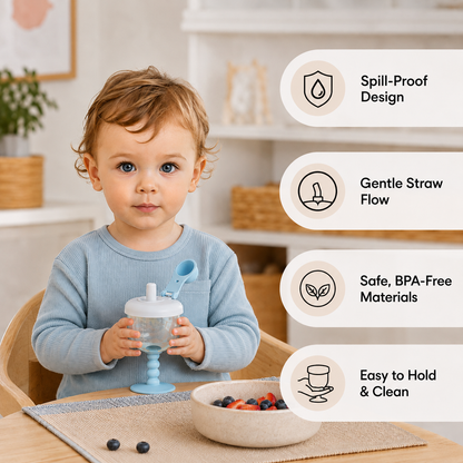 Spill-Proof Baby Straw Training Cup