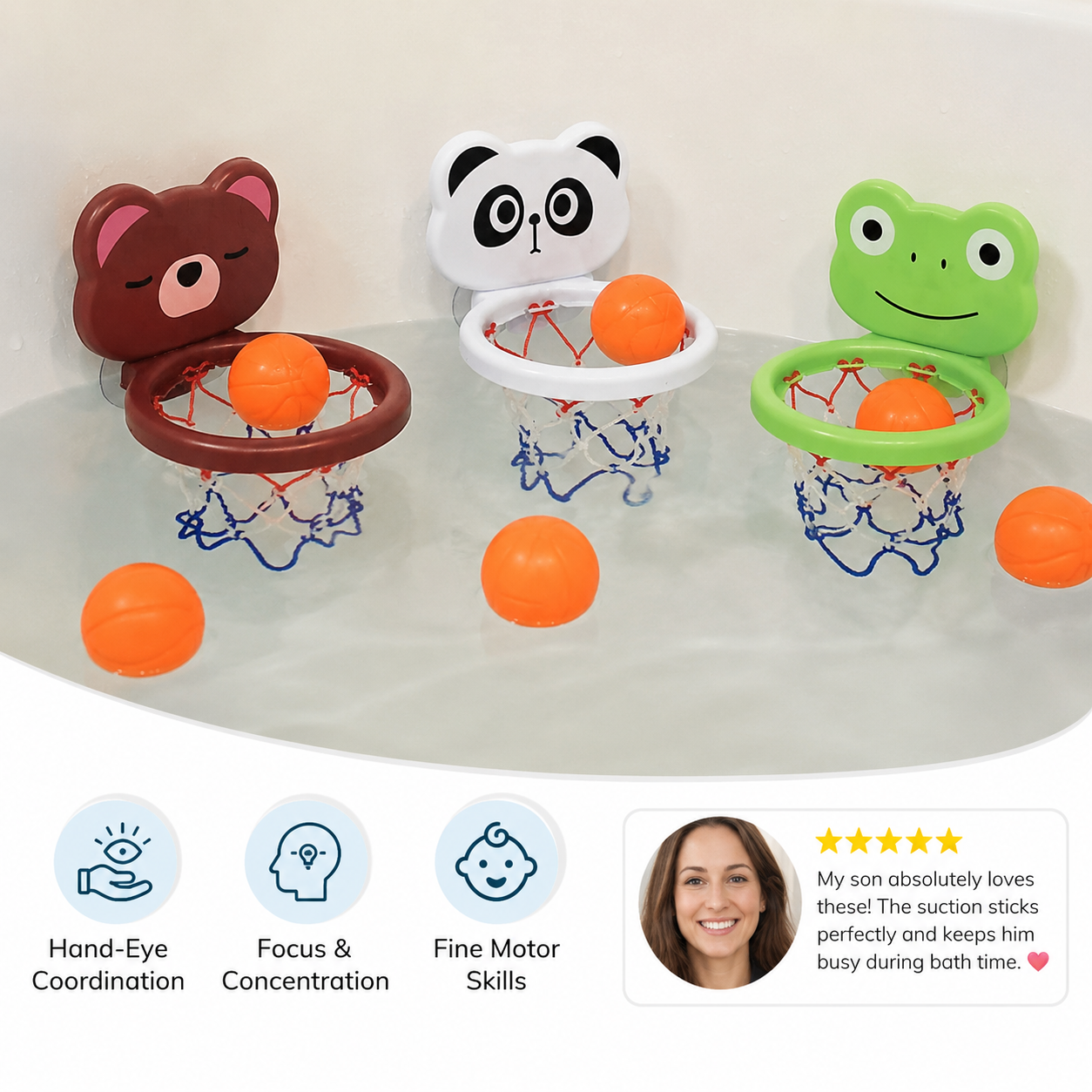 Basketball Hoop Bath Toy for Kids