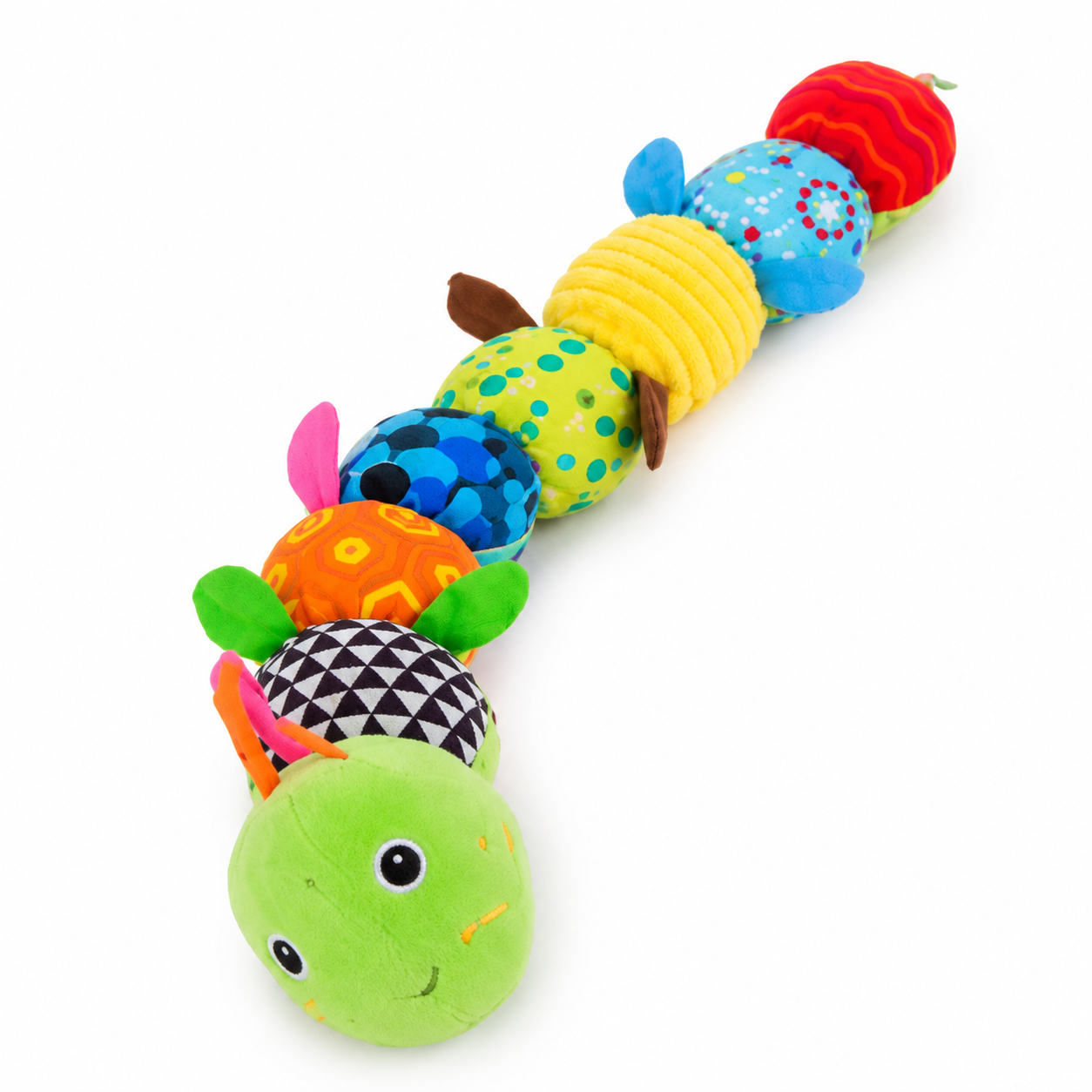 Sensory plush rattle and music caterpillar