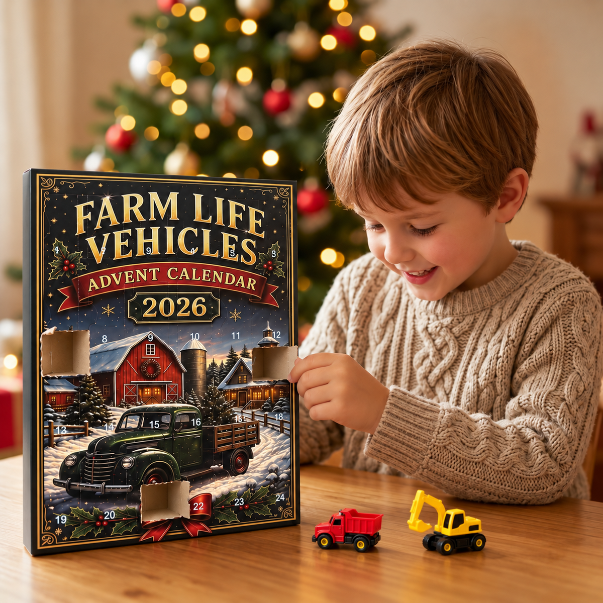 24-Day Farm Vehicles Christmas Advent Calendar
