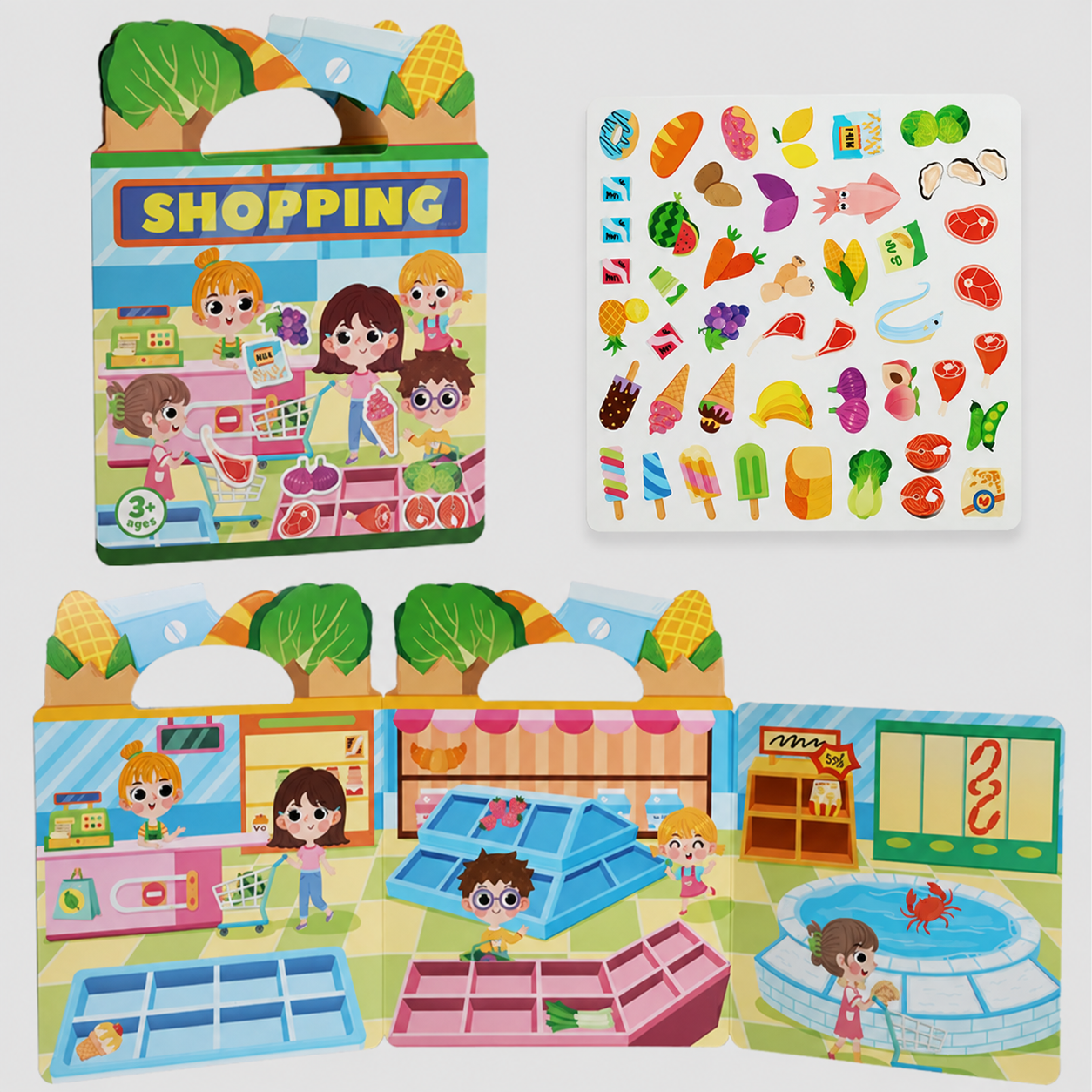 Reusable Montessori sticker books with various themes