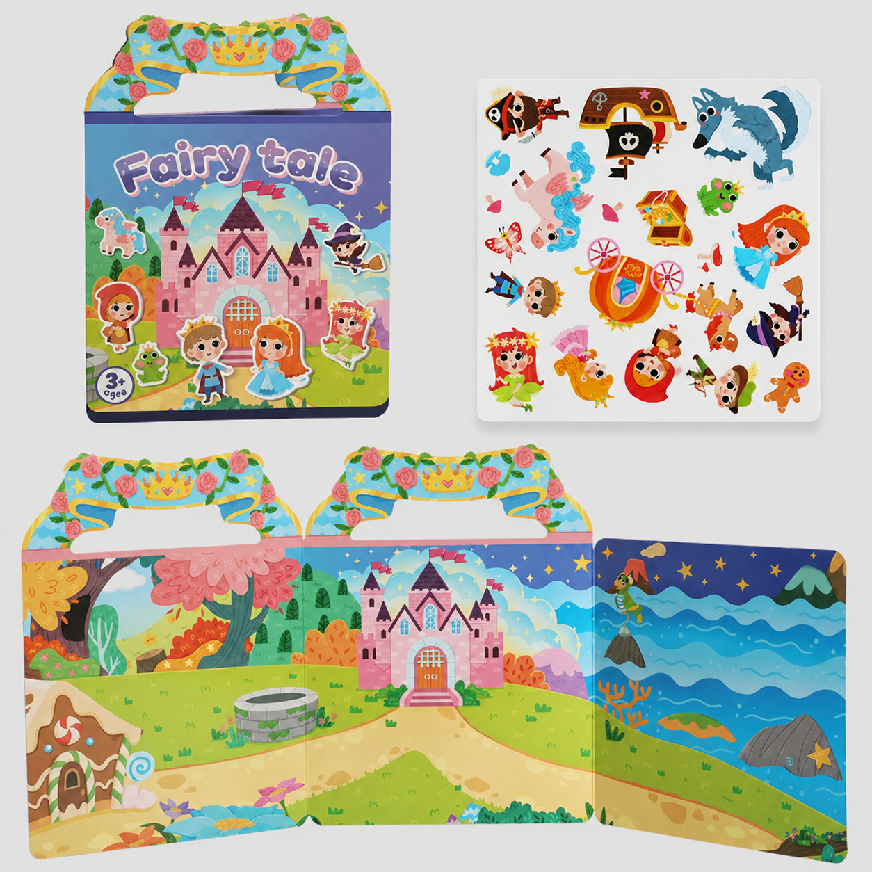 Reusable Montessori sticker books with various themes