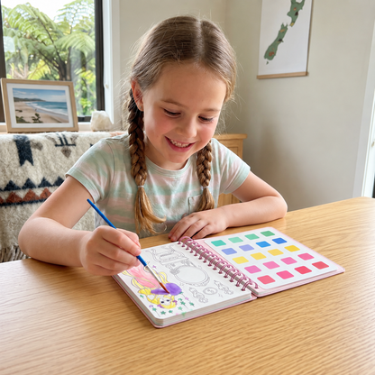 4-in-1 Fairy Princess Diamond Painting, Poke-In, Embroidery & Watercolor Art Kit for Kids