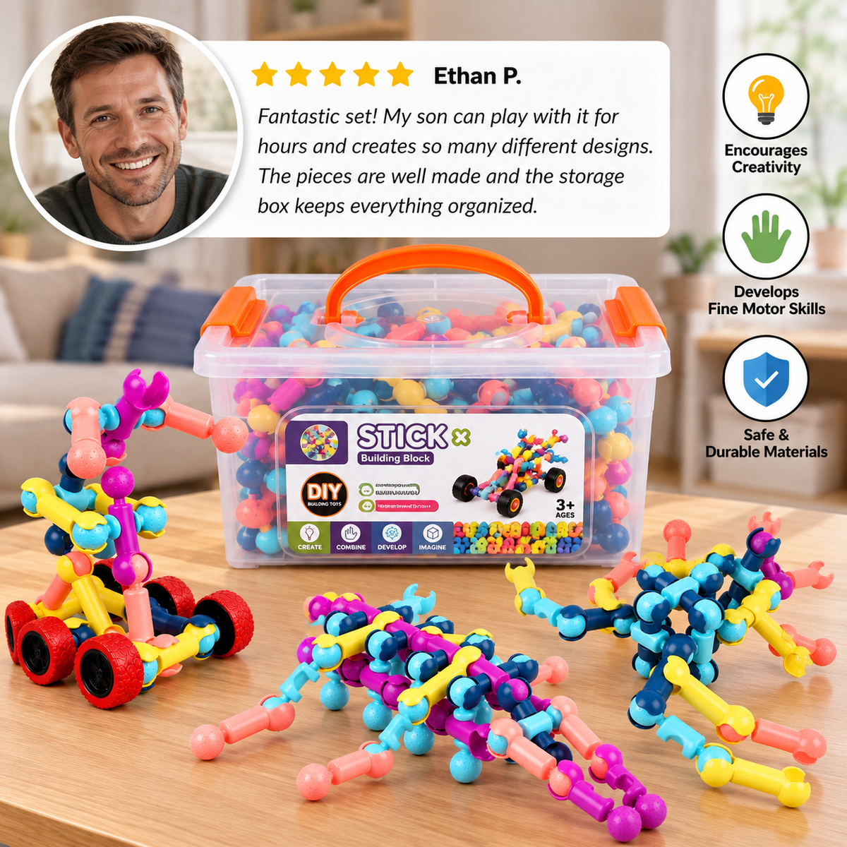 Educational DIY Building Set with Movable Joints