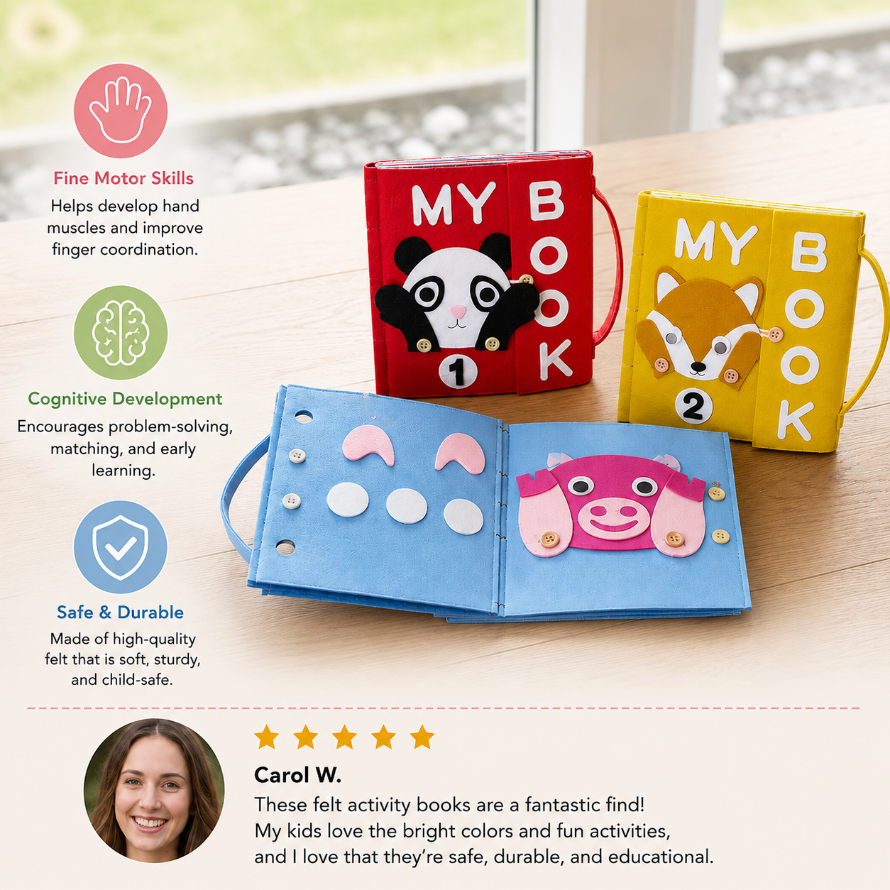 Montessori Activity Books Made of Felt