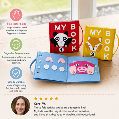 Montessori Activity Books Made of Felt