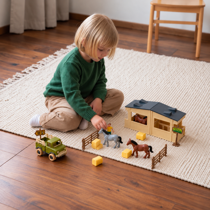 DIY Take-Apart Farm Truck & Horse Stable Play Set for Kids