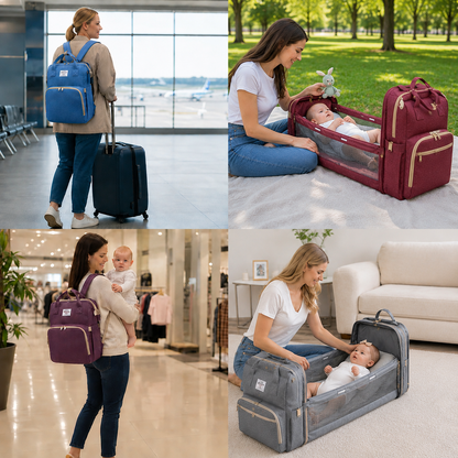 2-in-1 Backpack with Integrated Baby Bed