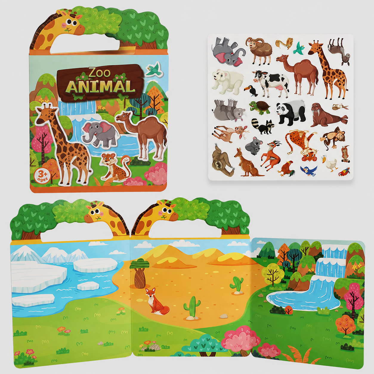 Reusable Montessori sticker books with various themes