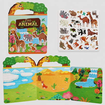 Reusable Montessori sticker books with various themes