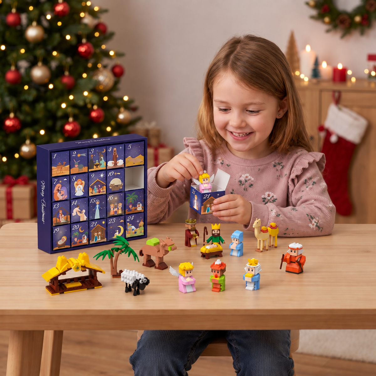 Christmas Nativity Building Blocks Advent Calendar for Kids