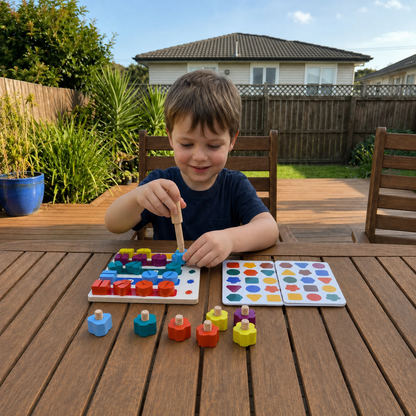Montessori Screw, Wood, and Color Toy