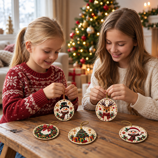 DIY Christmas Wooden Ornament Diamond Painting Kit