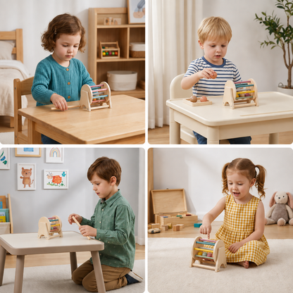 Montessori Wooden Carousel with Balls for Toddlers