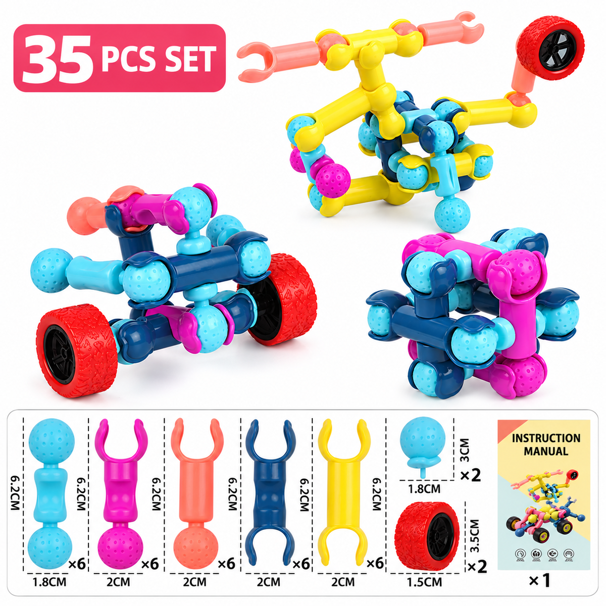 Educational DIY Building Set with Movable Joints