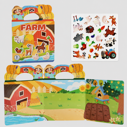 Reusable Montessori sticker books with various themes