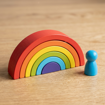 Montessori Colored Wooden Building Blocks