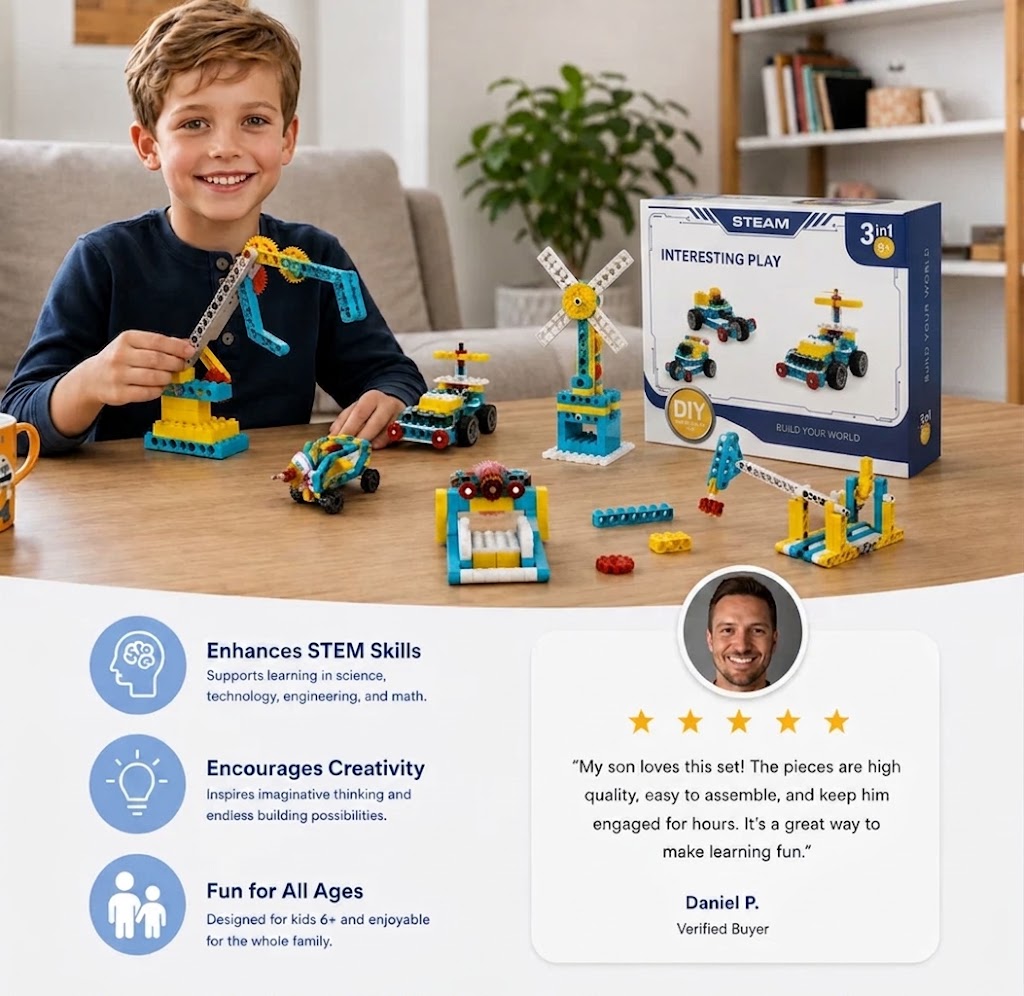 3in1 Science and Engineering Building Blocks Play Set