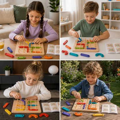 Creative Montessori wooden nail puzzle toy