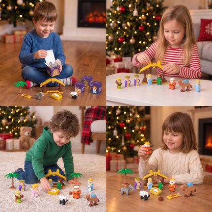 Christmas Nativity Building Blocks Advent Calendar for Kids
