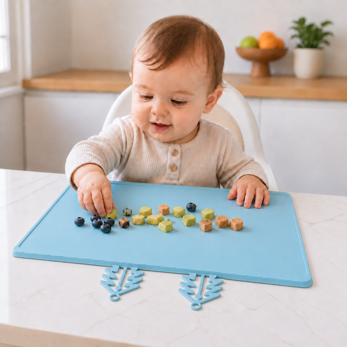 BabySafe Practical & Hygienic Silicone Baby Placemat with Raised Edge