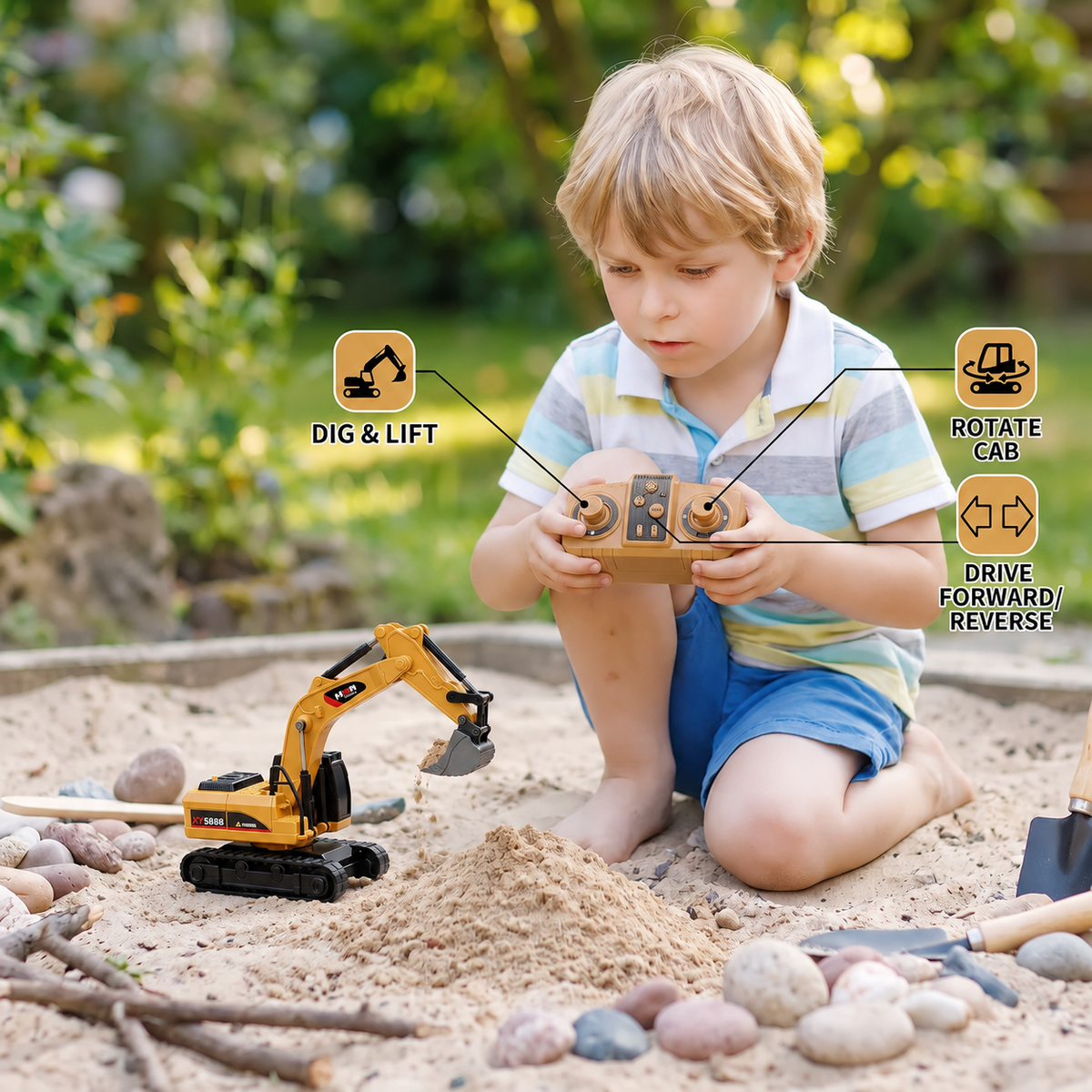 1:64 Scale RC Construction Vehicles – Forklift, Excavator, Dump Truck & Bulldozer