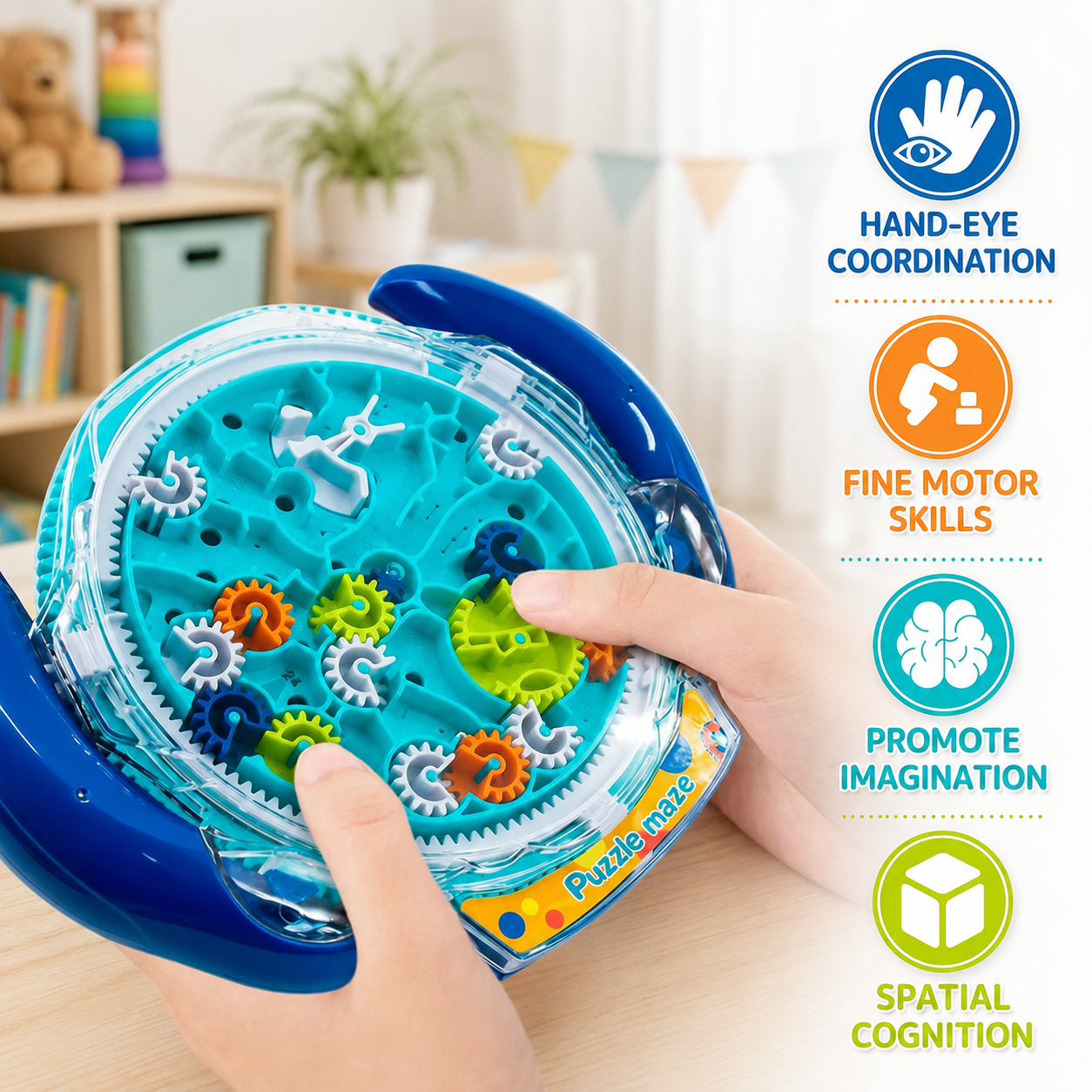 3D ball maze wheel – skill and learning game