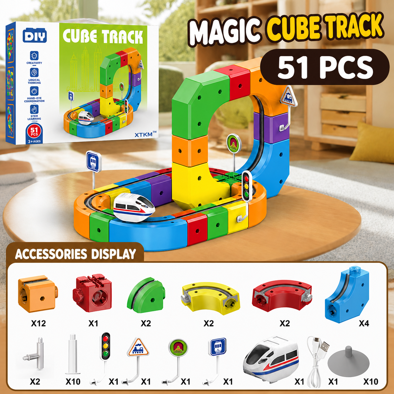 Magic rail cube track kids toy