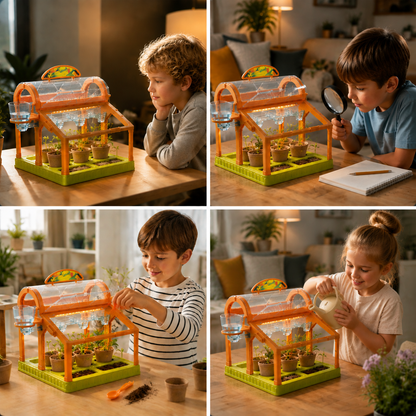 Acrylic Kids Greenhouse – Indoor Plant Growing Kit for Learning & Fun