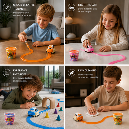 Magic Slime Race Track Set – DIY Electric Car Adventure