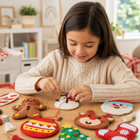 Safe DIY Felt Christmas Sewing Set