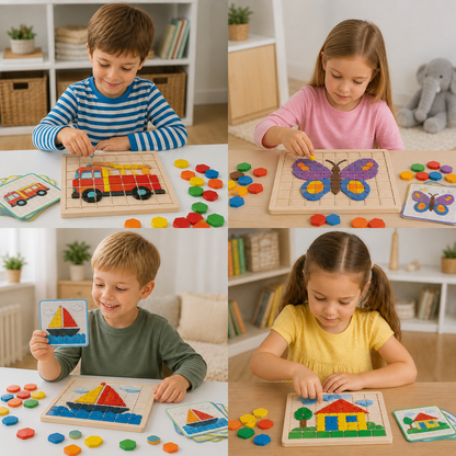 Montessori Mosaic Puzzle Colours and Shapes Game