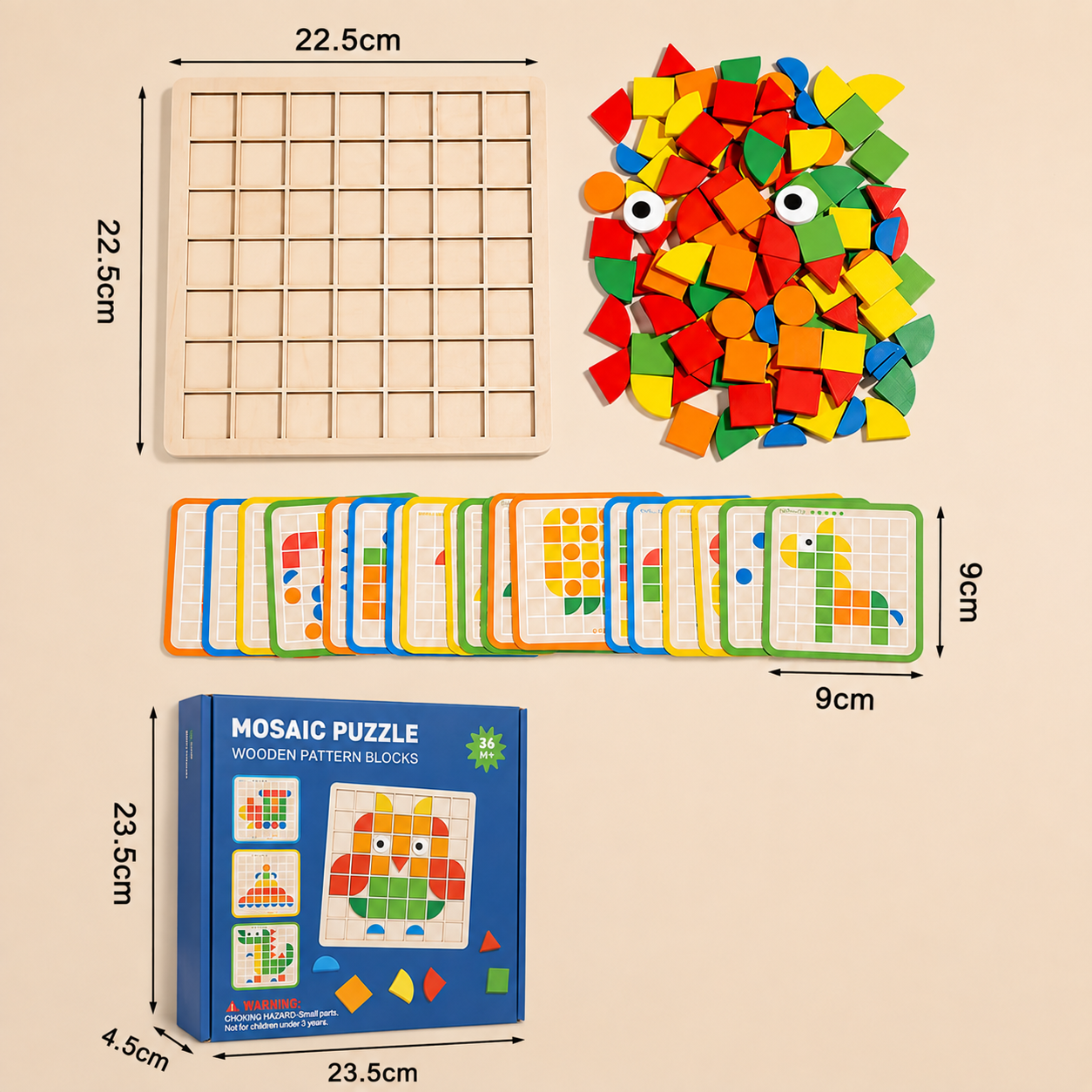 Montessori Mosaic Puzzle Colours and Shapes Game