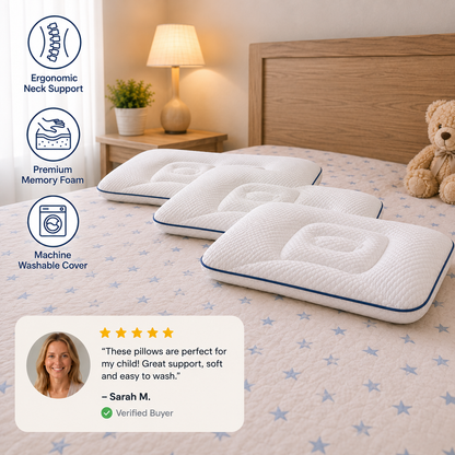 Ergonomic Neck Support Memory Foam Kids Pillow