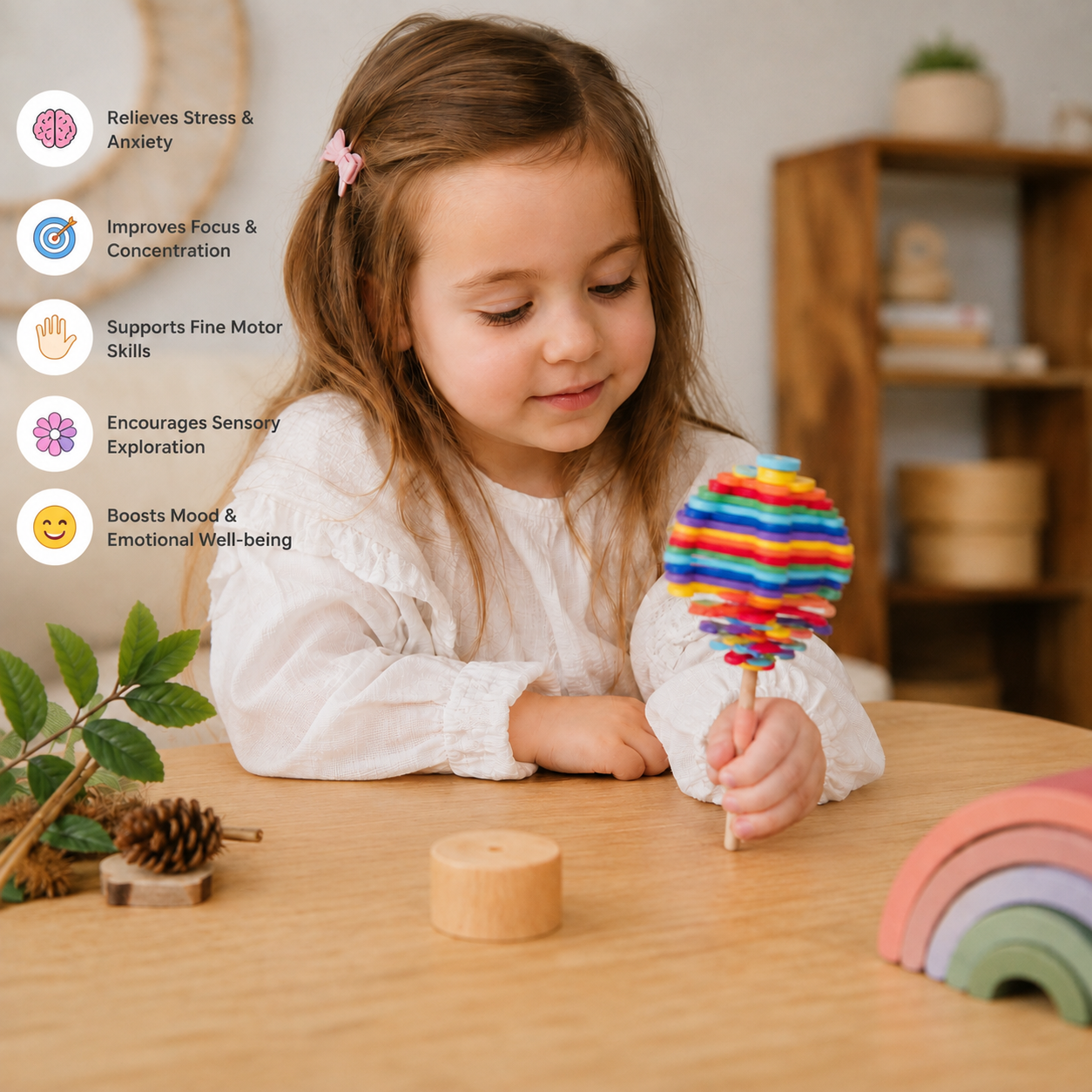 Wooden Spinner Toy - Relaxation and Focus Enhancer
