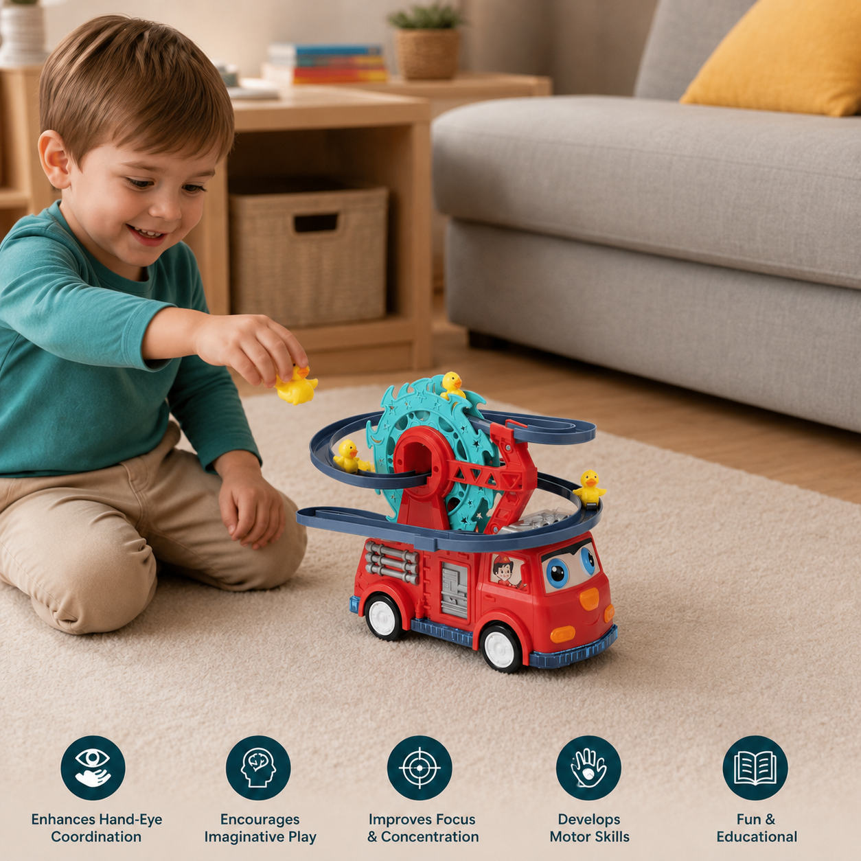 Fire Brigade Duck Slide Toy