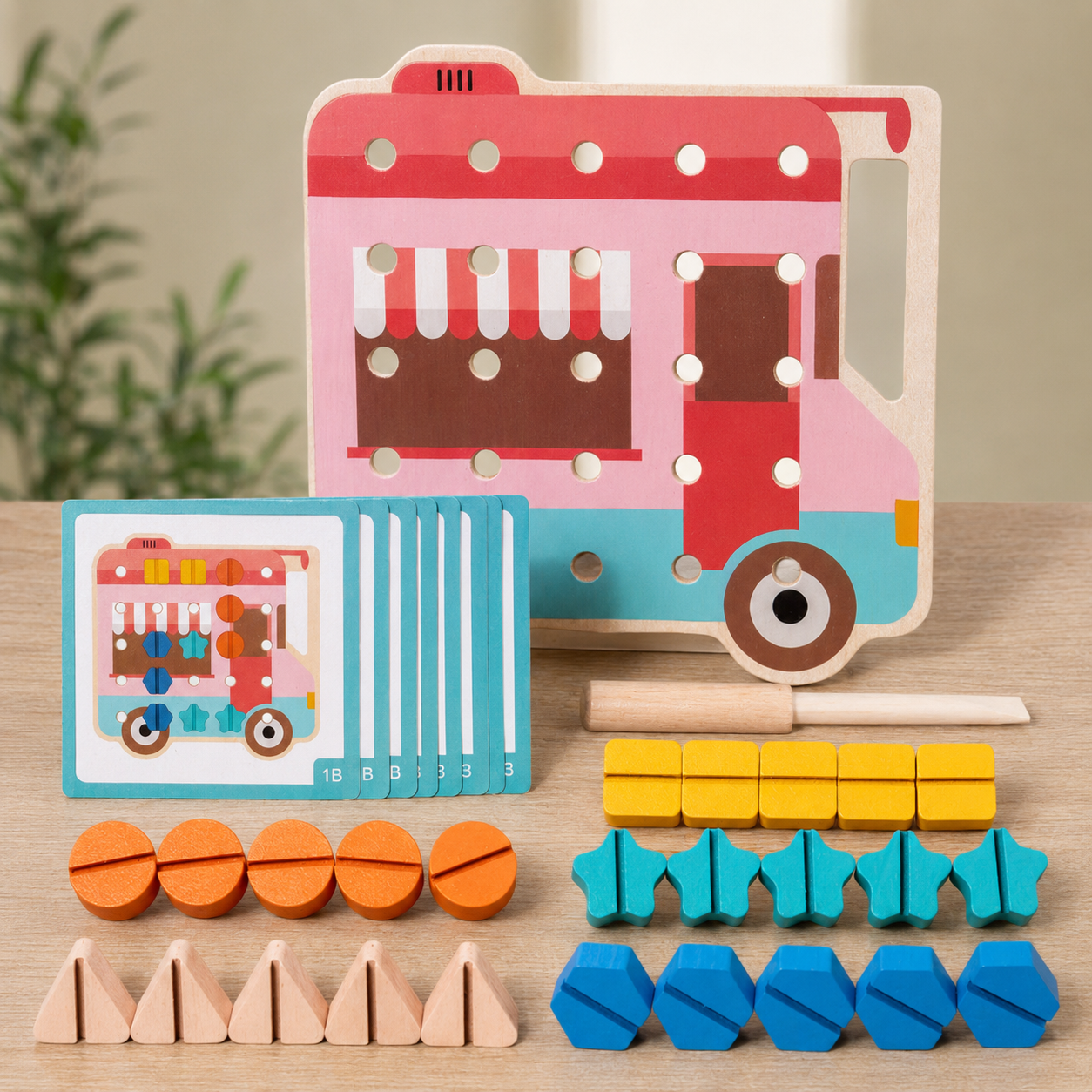 Montessori Color Screw Bear Board for Little Handymen