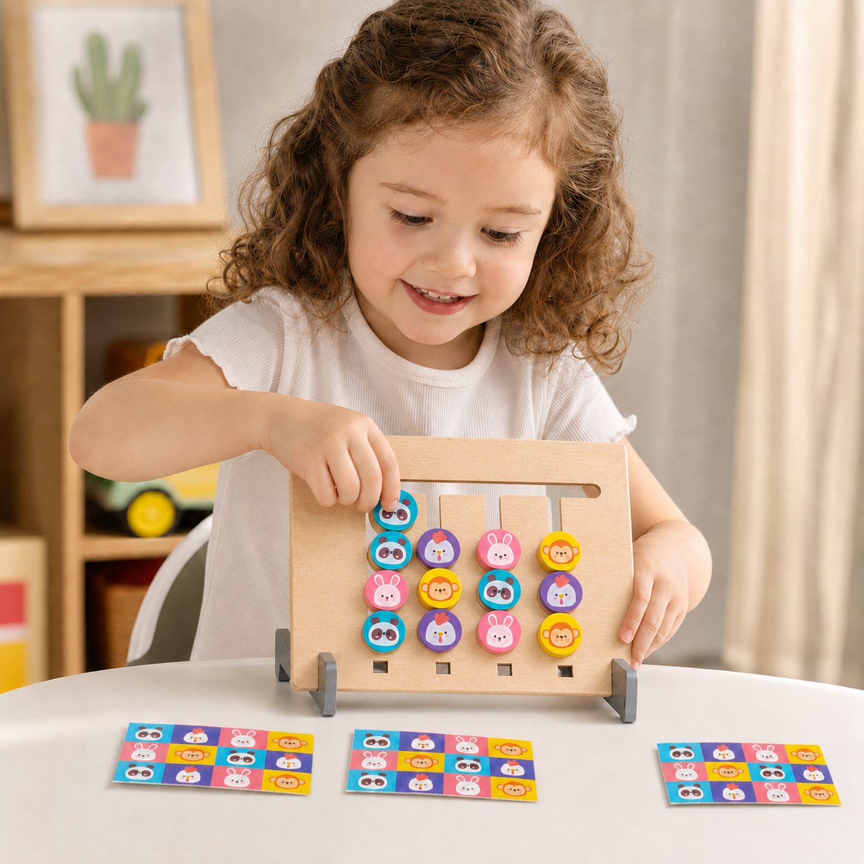 Montessori Shape and Color Learning Game Made of Wood