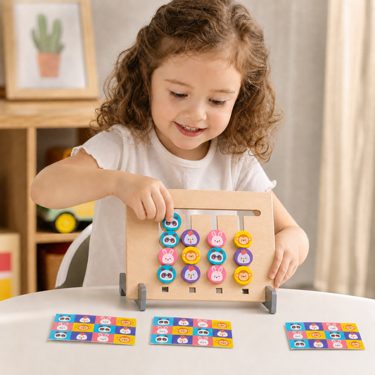 Montessori Shape and Color Learning Game Made of Wood