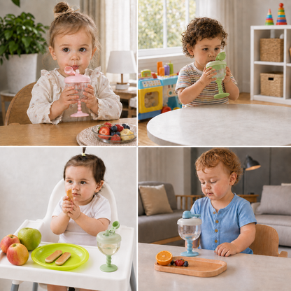 Spill-Proof Baby Straw Training Cup