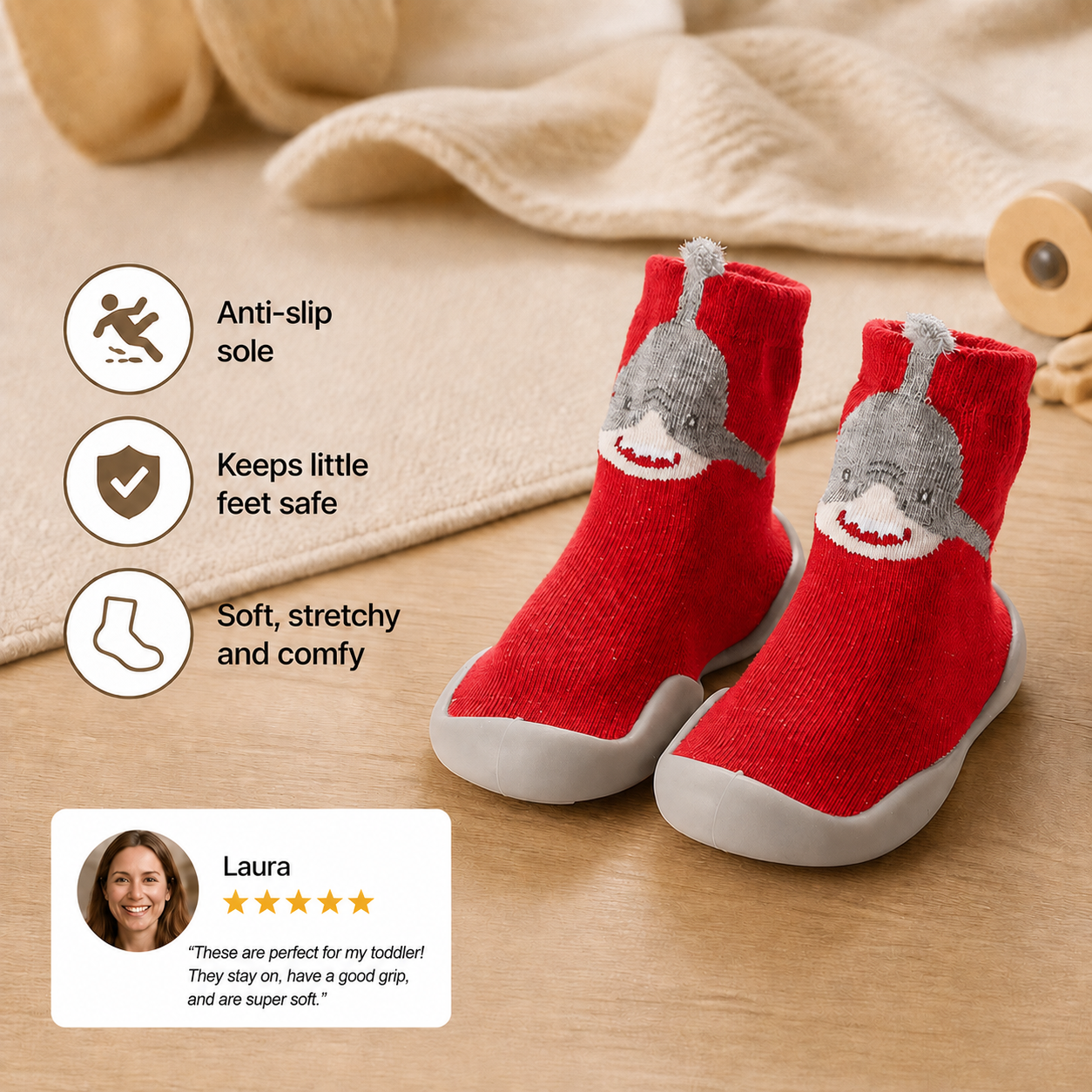 Anti-Slip Shoe Socks (Animal Design)
