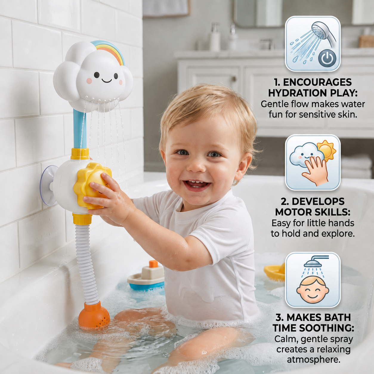 Baby Bath Toy Cloud Shower Head