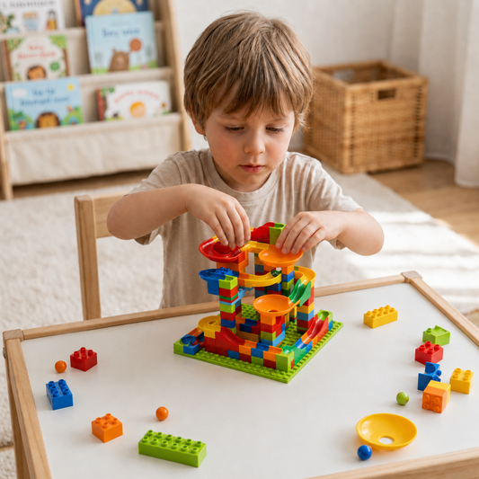 Marble Race Track Builder – Create Your Own Racing Track with Building Blocks