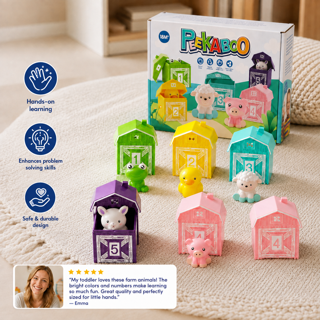 KiddyFarm - Montessori Inspired Farm Animal Learning Toys